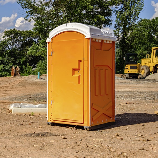 how often are the portable restrooms cleaned and serviced during a rental period in Bluemont Virginia